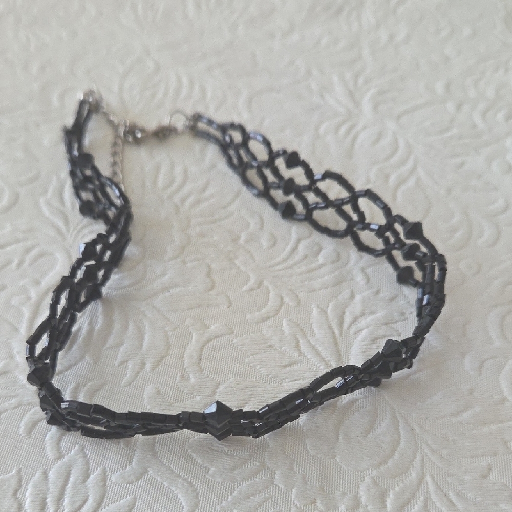 Elegant Black Beaded Necklace